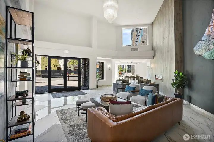 Stylish resident lounge with modern finishes and inviting atmosphere.