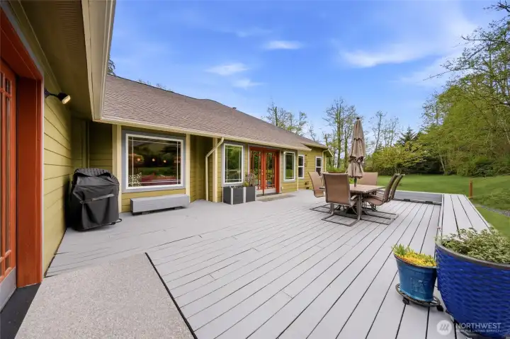 Expansive deck for outdoor use.