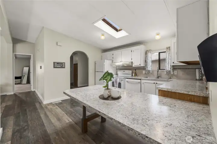 Kitchen flows to the back door