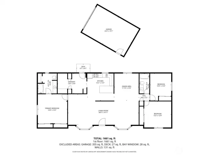 Floor Plan of Home and Garage