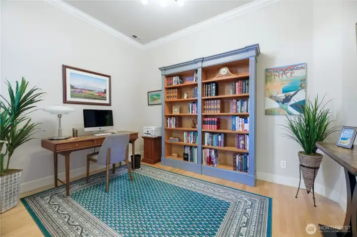 This spacious, finished room right off the entry could be home office, guest room, 3rd bedroom