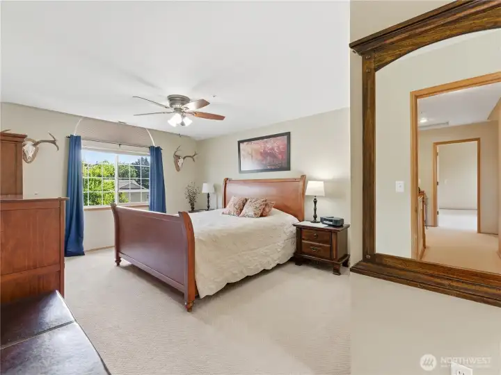 The primary has beautiful natural light and room for a king size bed plu some The primary has beautiful natural light and room for a king size bed plu some