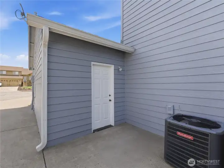 A separate entrance is nice touch coming from the back of the garage to the RV parking area and the gate to the back yard A separate entrance is nice touch coming from the back of the garage to the RV parking area and the gate to the back yard