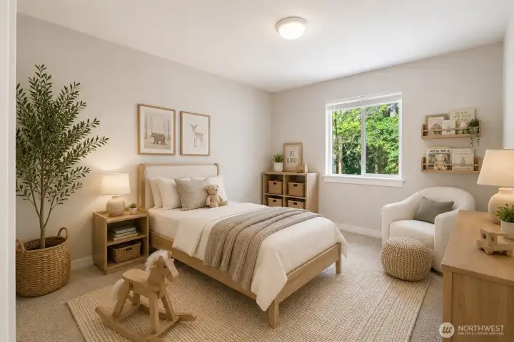 Virtually staged, bedroom 2