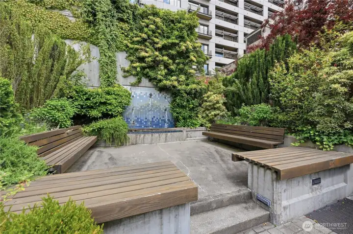 I love this bench seating, tucked privately in the courtyard, a place to relax & enjoy! I love this bench seating, tucked privately in the courtyard, a place to relax & enjoy!