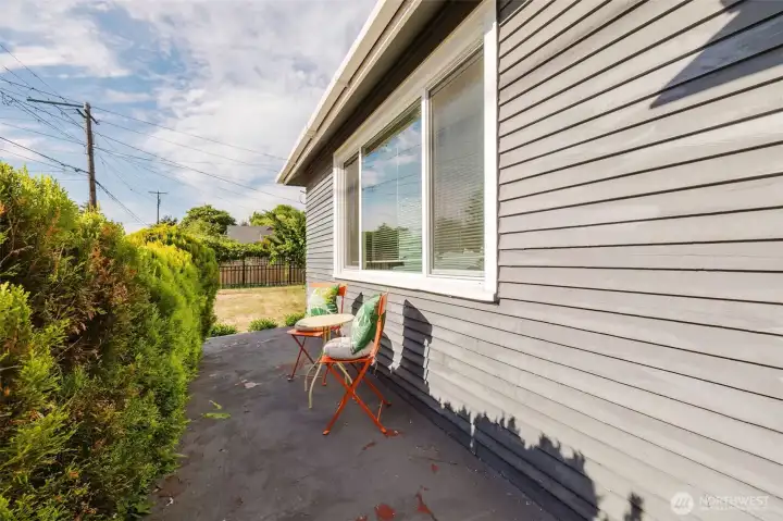 Front porch shielded from view