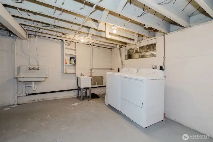 Main house laundry room in basement