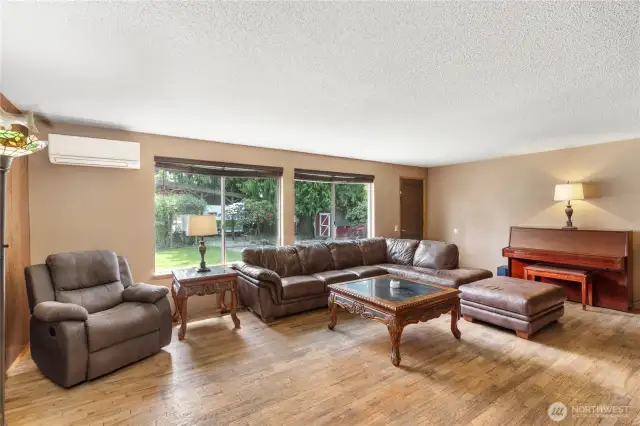 big picture windows flood the home with natural lighting
