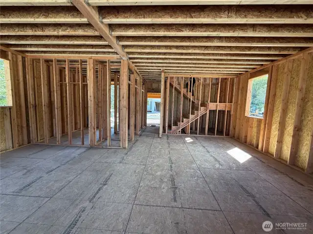 The kitchen will be on the right.