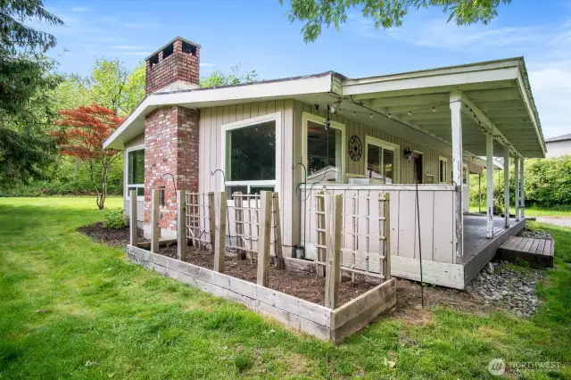 established garden space