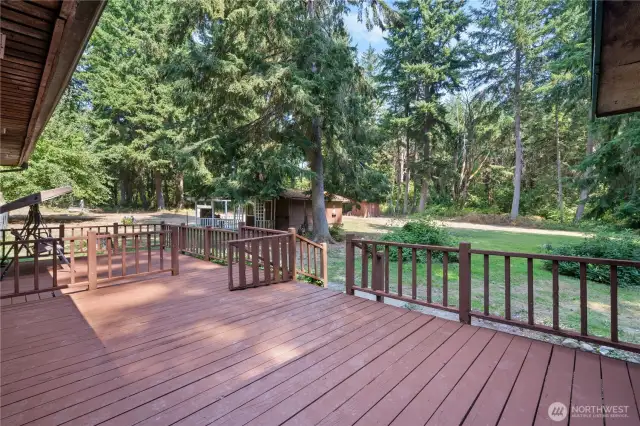 Enjoy summer sunrises on the spacious tiered porch.