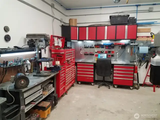 Inside the larger shop/garage.