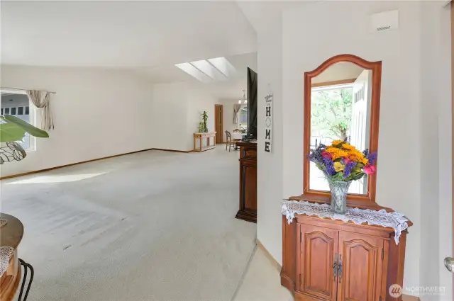 The front entry without the virtual staging.  The coat closet is on the right-hand side.  Lovely, well-maintained and ready for a new owner, come check out this rambler at 31 2nd Street, Port Hadlock!