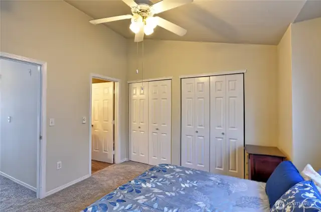 Primary bedroom lots of closet space.