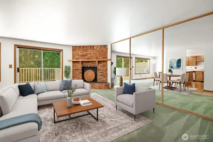 VIRTUALLY STAGED living room