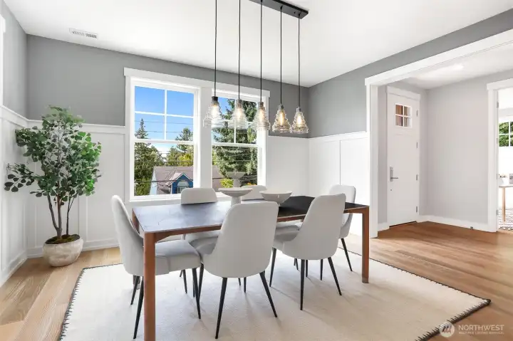 West facing formal dining room.