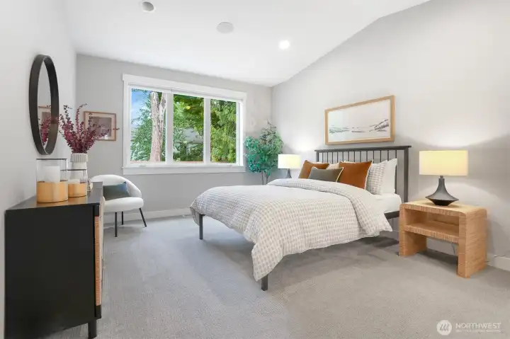 Soothing Primary bedroom upstairs.