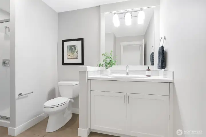 Lower level 3/4 bathroom.