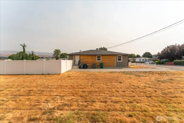 Spacious corner lot.  Irrigation system needs new pump.