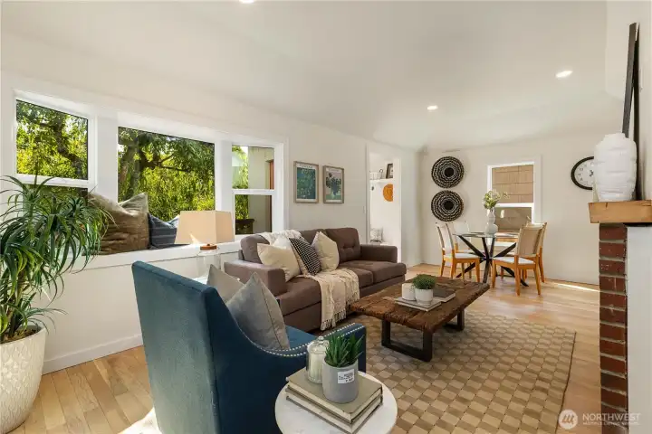 Living room and bay window