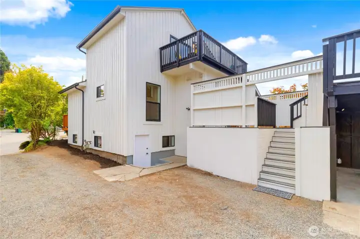 Back of home and ADU potential separate entrance