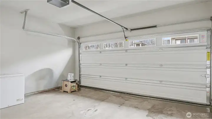 Spacious 2-car garage for secure parking and extra storage.
