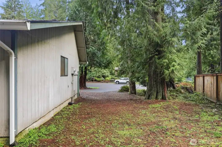 This is the left side of the home with space for an extra vehicle/boat/RV, or perhaps a shed could be added?