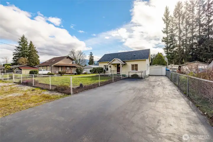 View from Street- Huge paved Driveway!