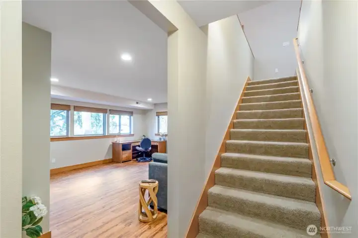 Staircase leading to lower level Staircase leading to lower level