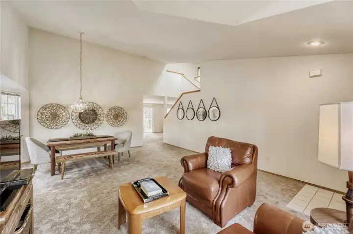 Spacious front room with vaulted ceilings!