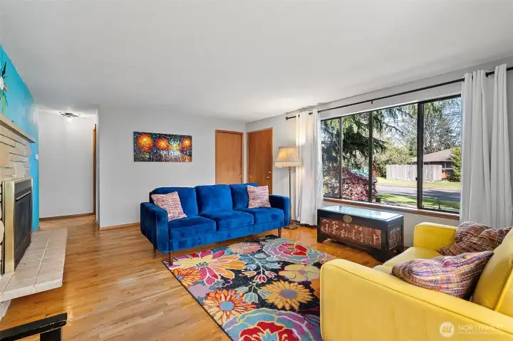 Living room with hardwood floors