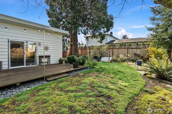 Large deck off the family room is ideal for entertaining