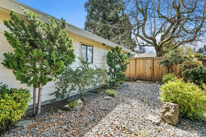 West-facing side yard is ideal for raised bed gardening