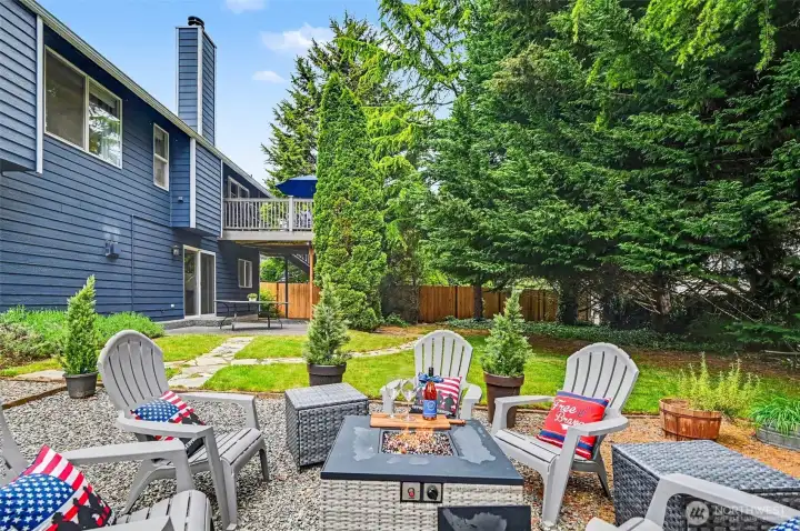 Enjoy peace and tranquility in this fully fenced yard and quite evenings by the fire.