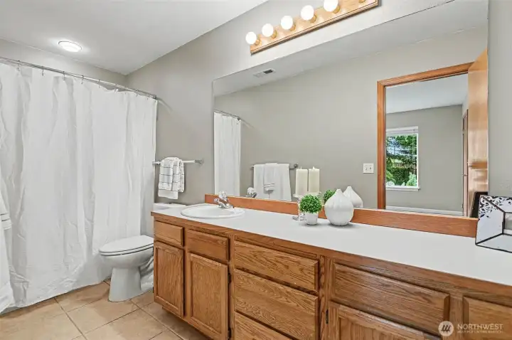 Lower level full bathroom off of the 2nd primary suite.