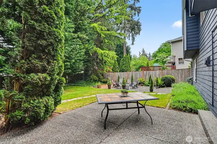 Escape to the fully-fenced yard and enjoy the patio, yard and fire-pit.
