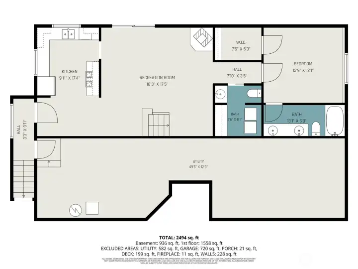 Lower Level MIL or rental potential. Huge storage area under the house with tall ceilings.