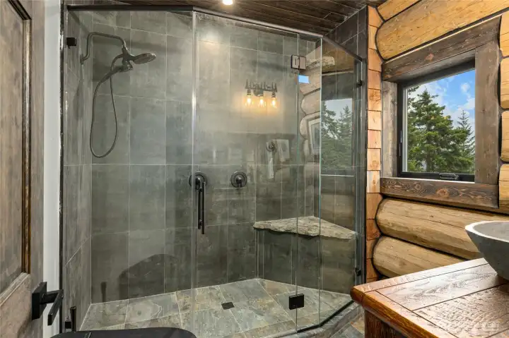 Primary bathroom with oversized shower. Primary bathroom with oversized shower.