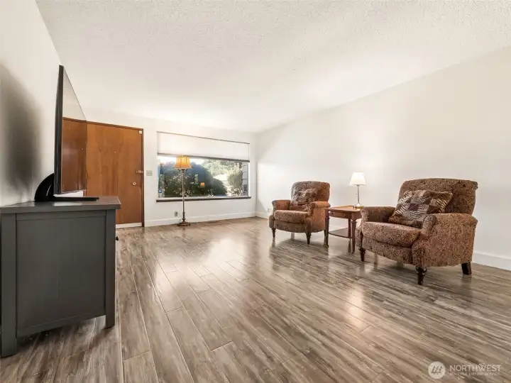 Very spacious living room area.