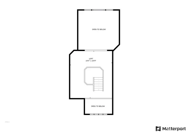 Upper level loft floor plan