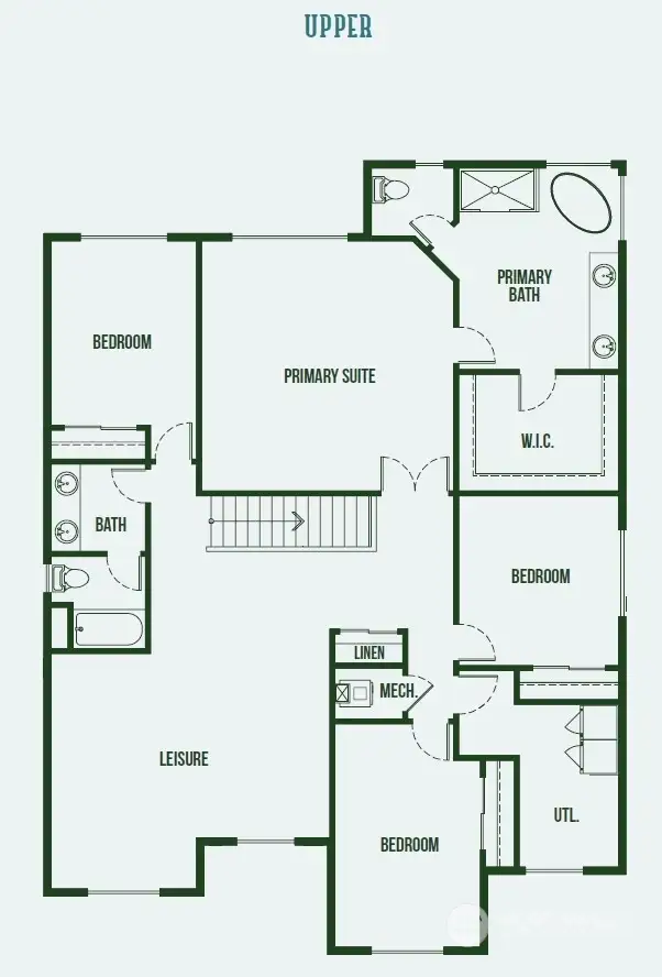 Upper Floor - For illustrational purposes only, actual plans and specs may vary.