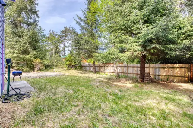 Totally fenced and gated backyard.