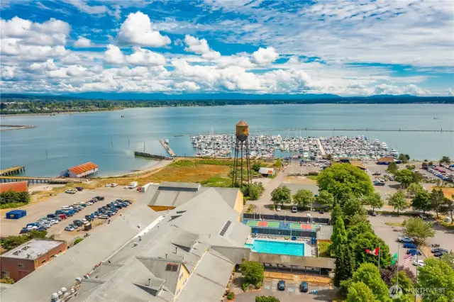 Aerial shot of Marina and surrounding area