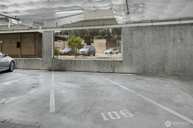 Secured parking is available in underground storage space #106, with additional storage located in P2, space 64.