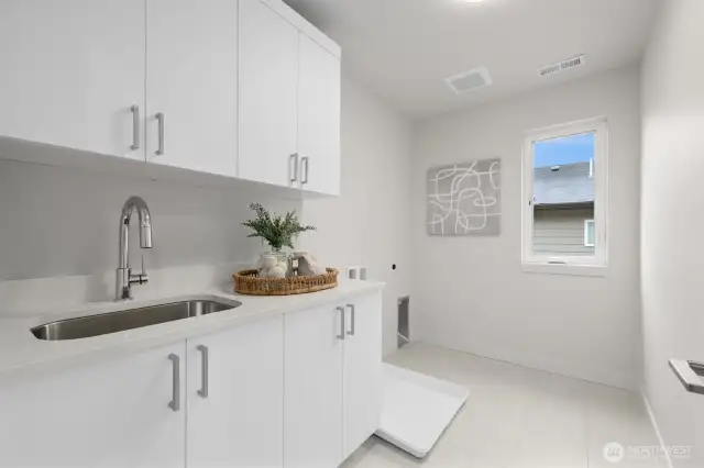 Laundry room on primary level