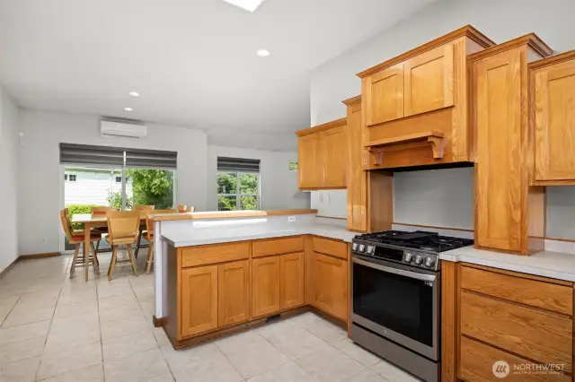 Looking from the kitchen toward the dining area.