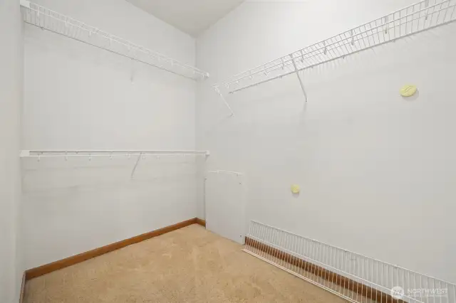The walk-in closet is very large.
