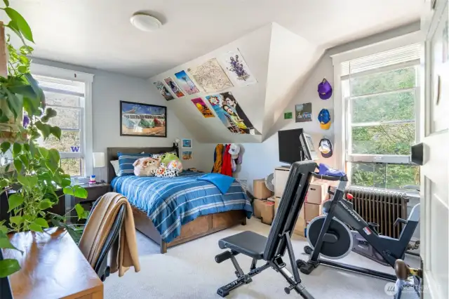 One of three upstairs bedrooms
