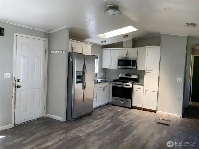 View from living into kitchen
