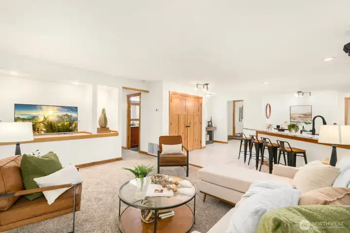 Spacious family room .